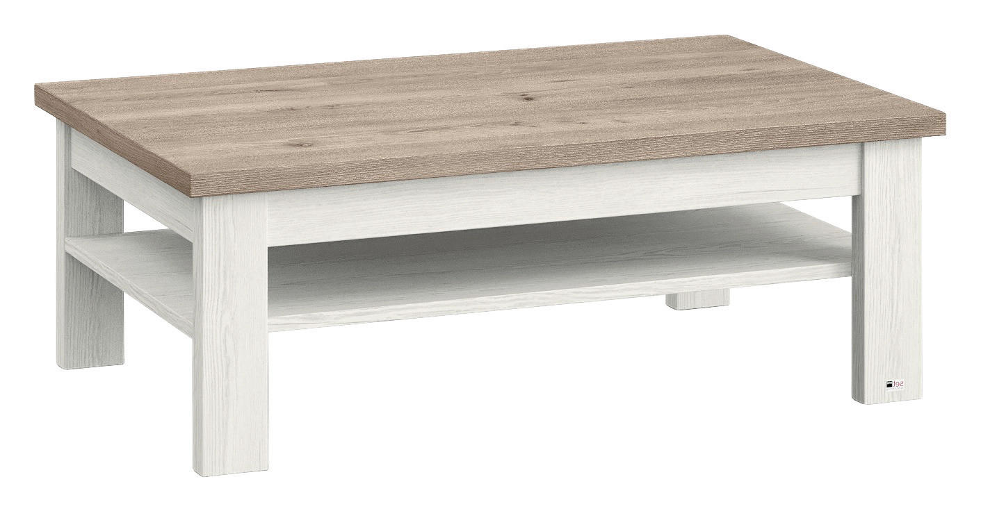 COUCHTISCH 110/70/40 cm rechteckig Weiß, Eichefarben  - Eichefarben/Weiß, Design, Holzwerkstoff (110/70/40cm) - SetOne by Musterring