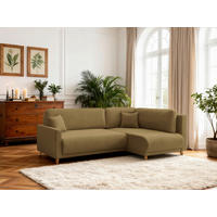 ECKSOFA MILOS Braun Flachgewebe, Struktur Rückenkissen, Bettkasten, Schlaffunktion, Rücken echt  - Naturfarben/Braun, Design, Textil (224/148cm) - P & B