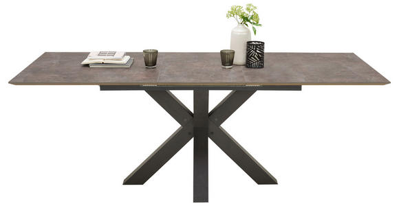 ESSTISCH in Holzwerkstoff 160-210/90/78 cm - Schwarz/Grau, KONVENTIONELL, Holzwerkstoff (160-210/90/78cm) - Hom`in