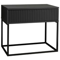 NOČNA OMARICA, barve grafita, črna  - črna/barve grafita, Moderno, kovina/leseni material (60/52/38,5cm) - Livetastic