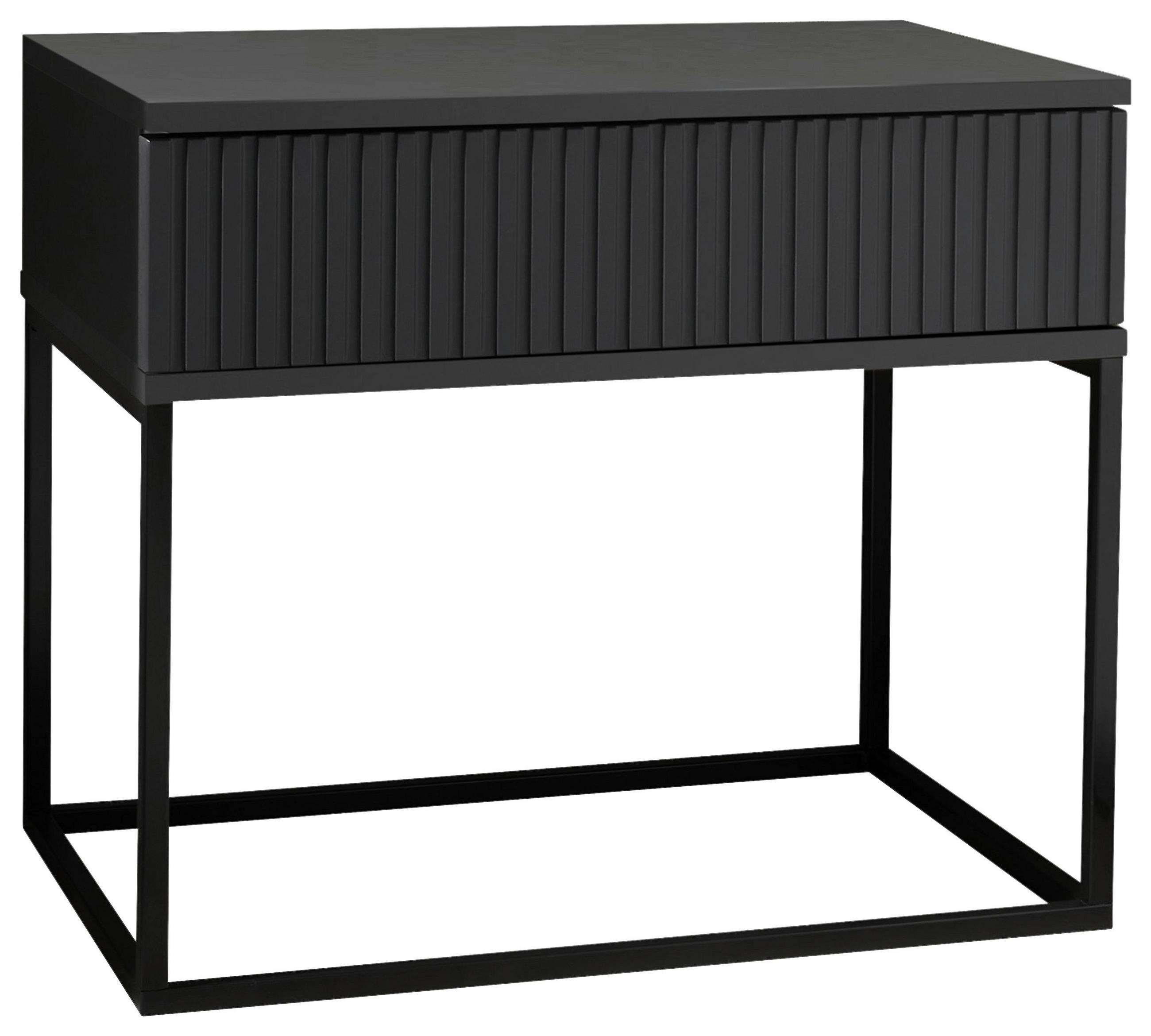 Nachtkästchen Schwarz/graphit H: 52 Cm Marle