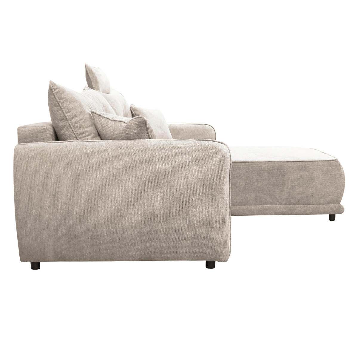 ECKSOFA FRESH Beige Struktur  - Beige/Schwarz, Design, Kunststoff/Textil (264/195cm) - MID.YOU