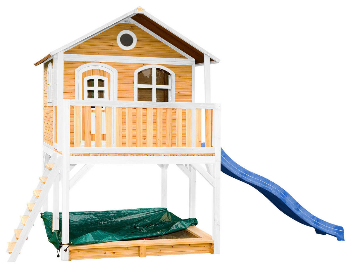 SPIELHAUS 432/293/212 cm  - Blau/Braun, KONVENTIONELL, Holz (432/293/212cm) - Ambia Garden