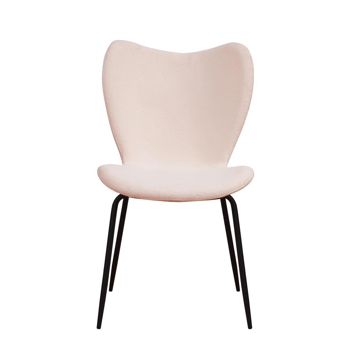 STUHL-SET 2 Stück  Bouclé  - Creme/Schwarz, MODERN, Textil/Metall (50/88,5/42cm) - MID.YOU