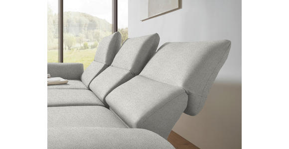 ECKSOFA  in Flachgewebe Silberfarben  175-224/255-365 cm  - Silberfarben/Schwarz, Design, Textil/Metall (175-224/255-365cm) - Dieter Knoll