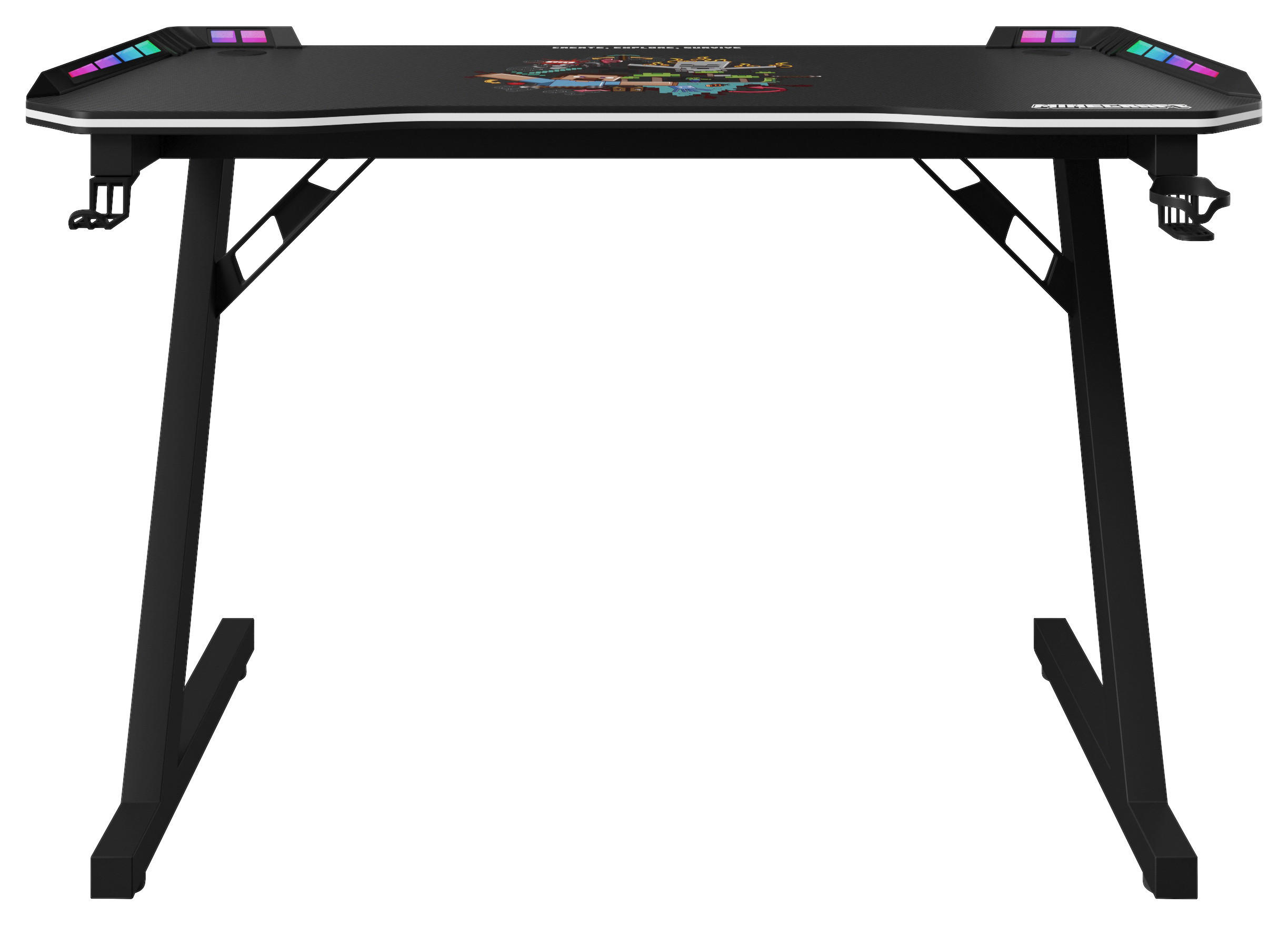 GAMINGTISCH Multicolor, Schwarz  - Multicolor/Schwarz, MODERN, Holzwerkstoff/Metall (120/60/74cm) - Minecraft