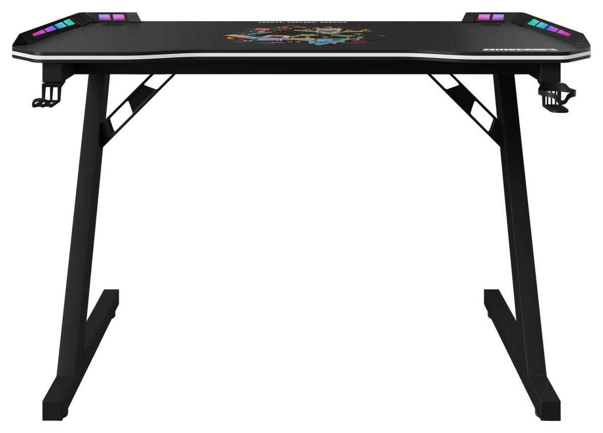 GAMINGTISCH 120/60/74 cm  in Multicolor, Schwarz  - Multicolor/Schwarz, MODERN, Holzwerkstoff/Metall (120/60/74cm) - Minecraft