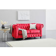 CHESTERFIELD-SOFA Samt Rot, Schwarz  - Rot/Schwarz, Trend, Holz/Textil (165/75/87cm) - Xora