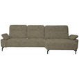 ECKSOFA in Chenille, Flachgewebe Grün  318/165 cm  - Schwarz/Grün, Design, Textil/Metall (318/165cm) - Xora