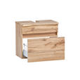 WASCHBECKENUNTERSCHRANK 61/55/40 cm  - Eiche Wotan/Silberfarben, Natur, Holzwerkstoff/Kunststoff (61/55/40cm) - Xora