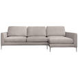 ECKSOFA Taupe Chenille  - Taupe/Silberfarben, KONVENTIONELL, Textil/Metall (284/143cm) - Carryhome