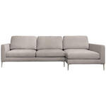 ECKSOFA Taupe Chenille  - Taupe/Silberfarben, KONVENTIONELL, Textil/Metall (284/143cm) - Carryhome