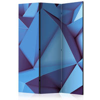 PARAVENT mit 3  Flügel - Blau/Hellblau, Basics, Holz/Textil (135/172/3cm) - artgeist