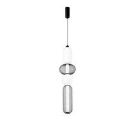 LED-PENDELLEUCHTE Luce Ambiente e Design 20/264 cm   - Schwarz/Weiß, Trend, Glas/Metall (20/264cm)