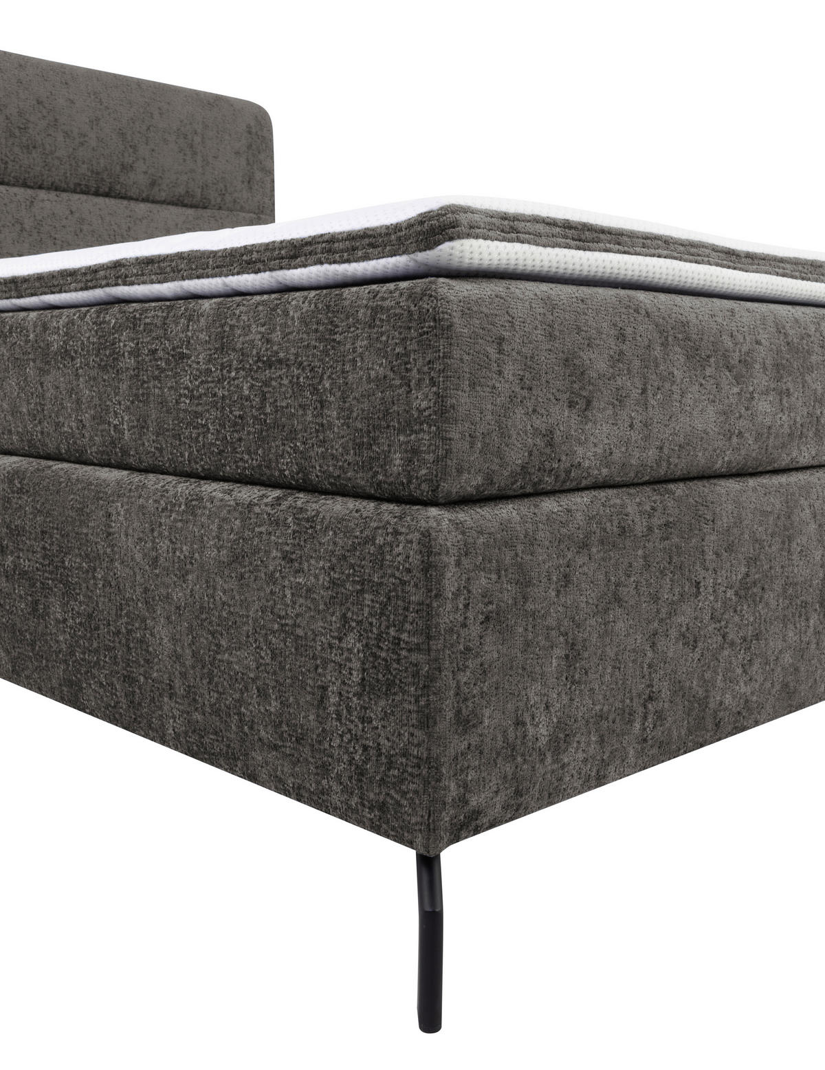 BOXSPRINGBETT 140/200 cm  in Dunkelbraun  - Dunkelbraun/Schwarz, Design, Textil/Metall (140/200cm) - Esposa