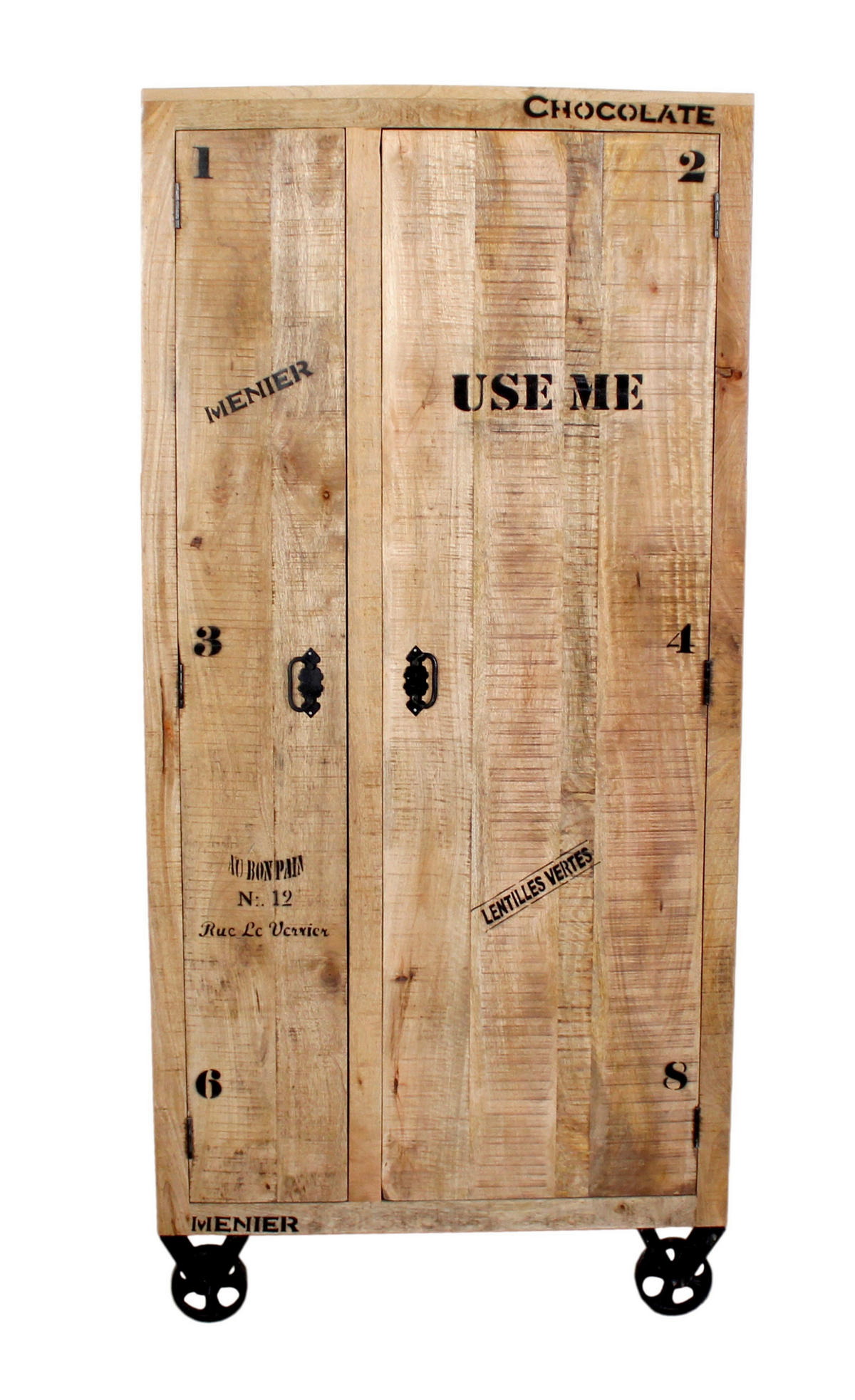 GARDEROBENSCHRANK  in 90/190/45 cm  - Schwarz/Naturfarben, Design, Holz/Metall (90/190/45cm) - MID.YOU