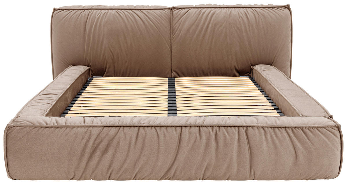 POLSTERBETT Lattenrost, Bettkasten 200/200 cm  in Cappuccino  - Schwarz/Cappuccino, Design, Holz/Textil (200/200cm) - Boxxx
