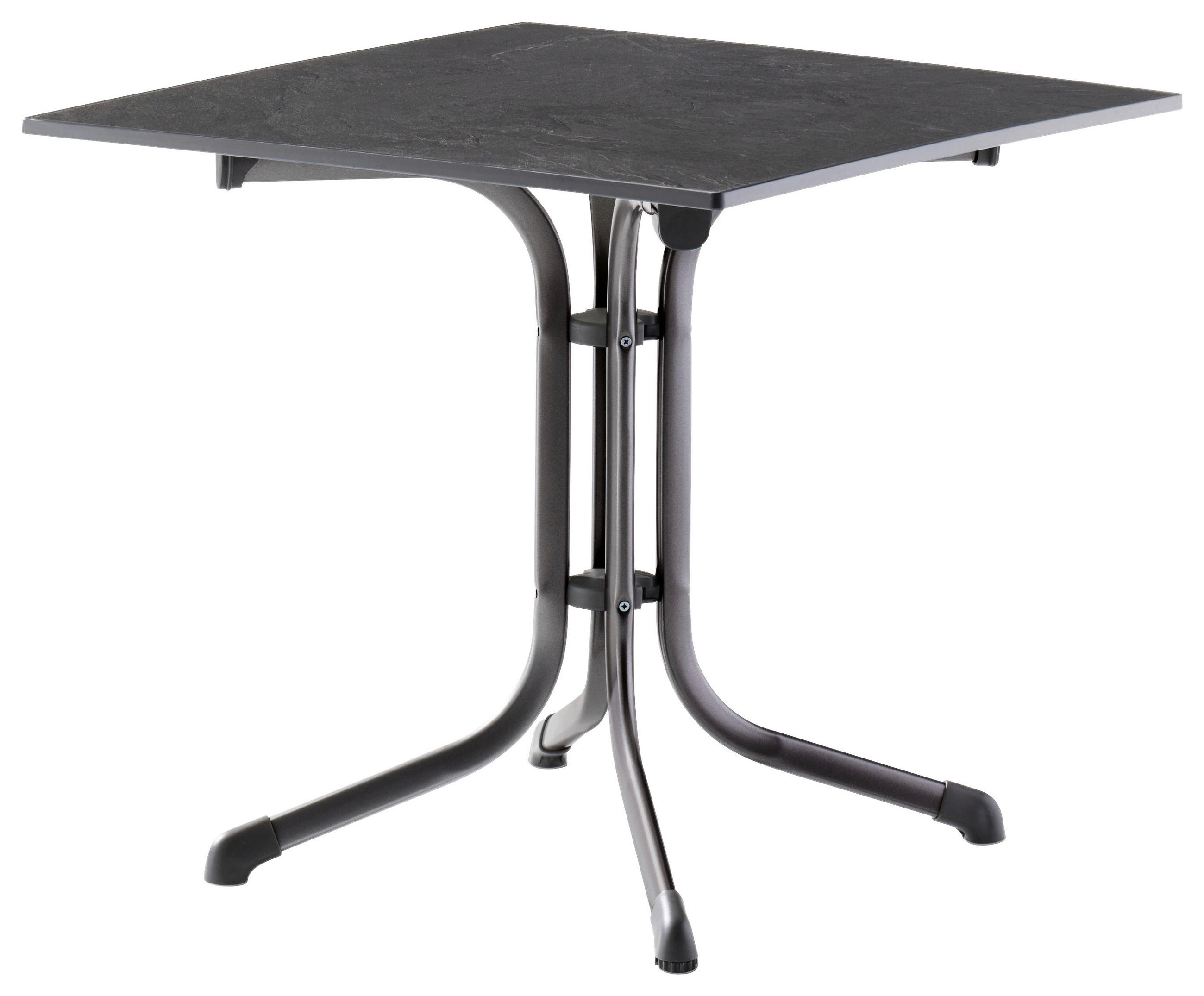 GARTENKLAPPTISCH 80/80/73 cm Metall, Kunststoff quadratisch  - Anthrazit/Grau, Basics, Kunststoff/Metall (80/80/73cm) - Sieger