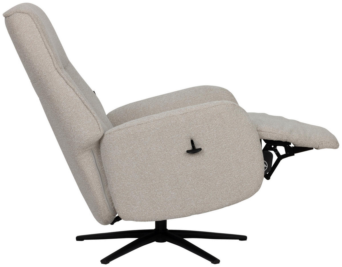 RELAXSESSEL Webstoff    - Beige/Schwarz, Design, Holz/Textil (77/112/86cm) - Livetastic