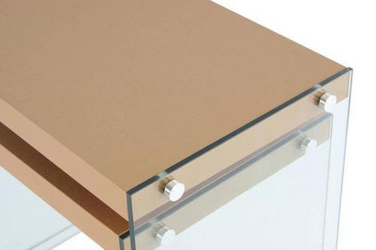 SIDOBORD SET i glas, trämaterial  - klar/guldfärgad, Basics, trämaterial/glas - Kayoom