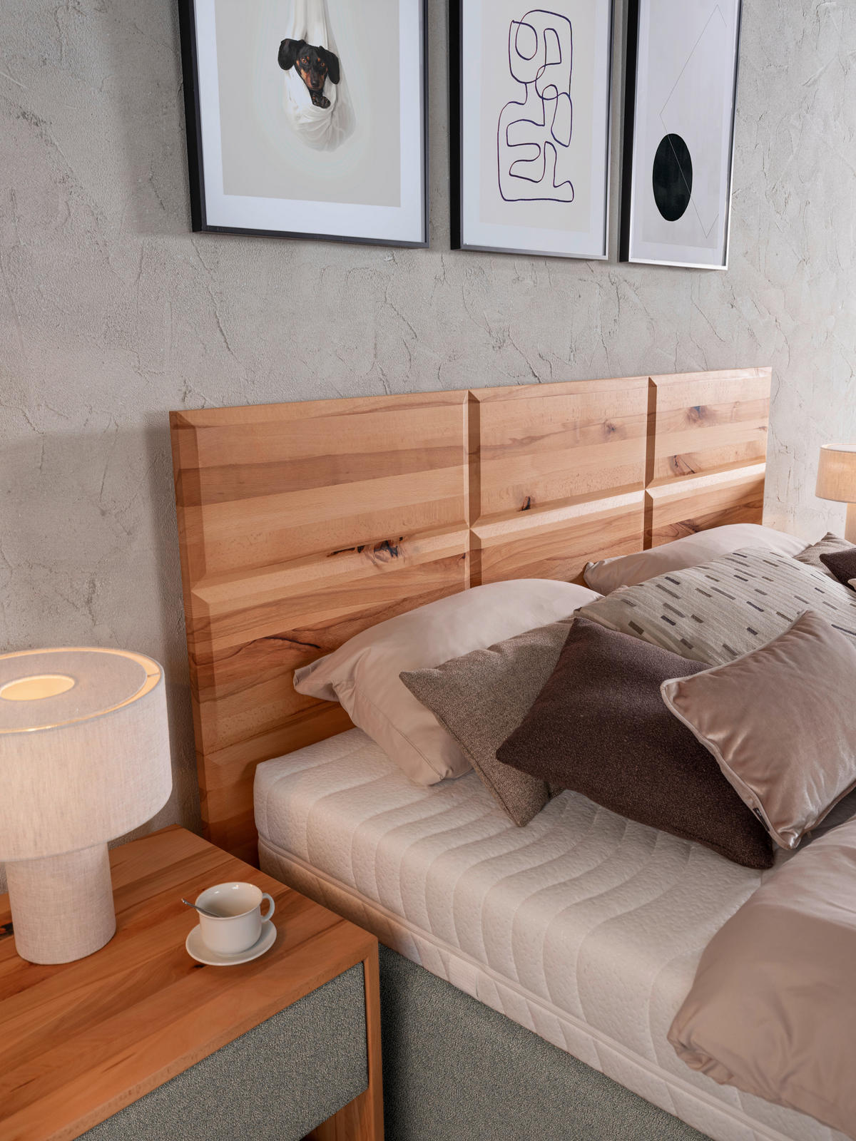 POLSTERBETT 160/200 cm  in Braun, Buchefarben  - Weiss/Buchefarben, Design, Holz/Textil (160/200cm) - Valnatura