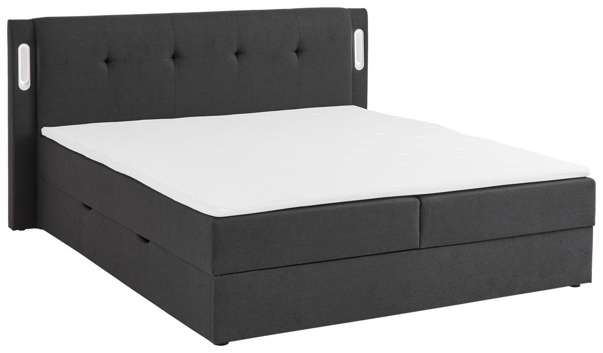BOXBETT 180/200 cm  in Schwarz  - Schwarz, Basics, Holz/Textil (180/200cm) - Boxxx