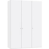 DREHTÜRENSCHRANK 152/220/40 cm,  in Weiß, 3-türig  - Silberfarben/Weiß, Design, Glas/Holzwerkstoff (152/220/40cm) - Jutzler