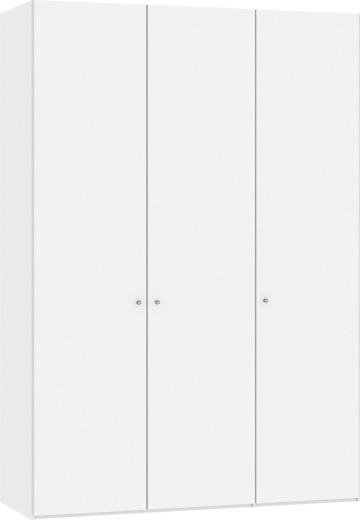 DREHTÜRENSCHRANK 152/220/40 cm,  in Weiß, 3-türig  - Silberfarben/Weiß, Design, Glas/Holzwerkstoff (152/220/40cm) - Jutzler