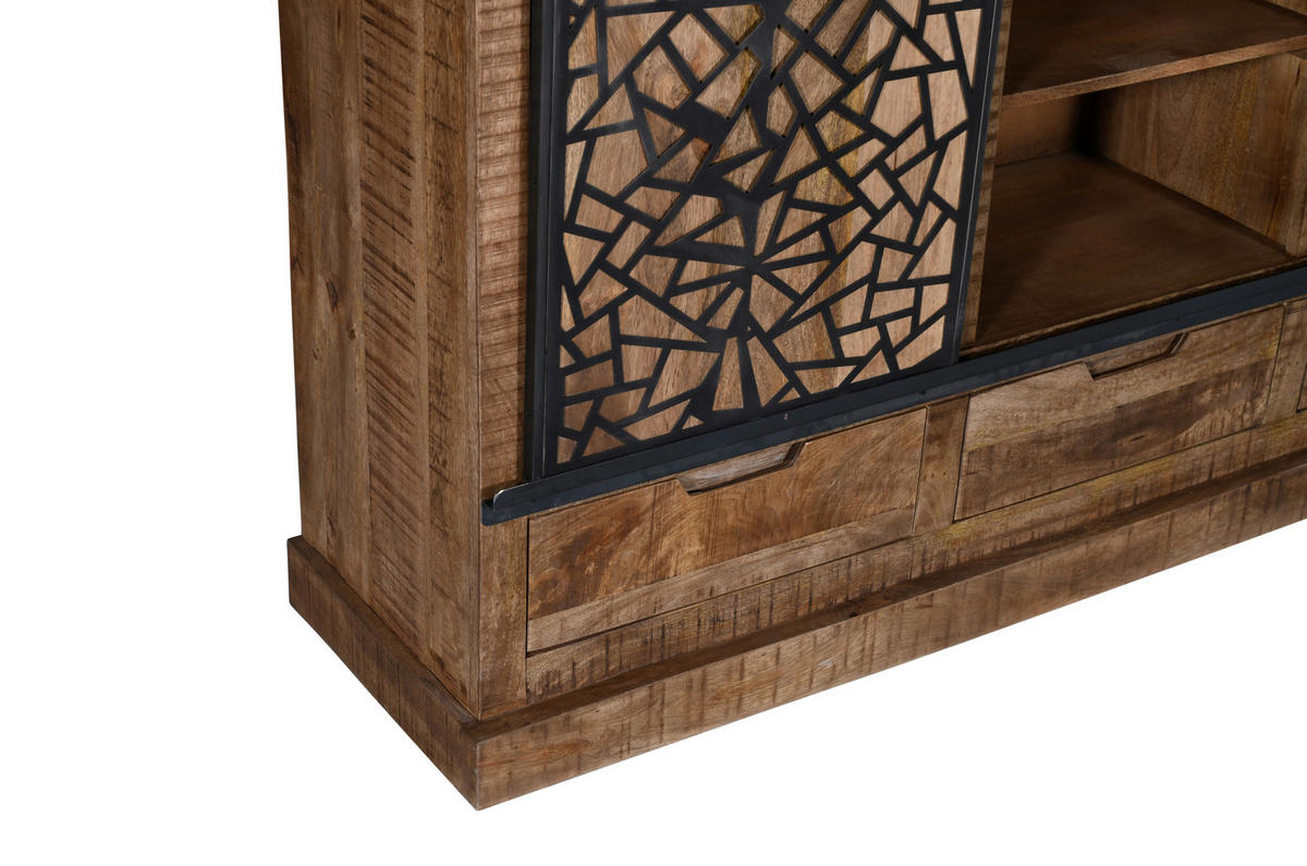 COMODĂ ÎNALTĂ 160/140/40 cm  - antracit/culoare natur, Natur, metal/lemn (160/140/40cm) - MID.YOU