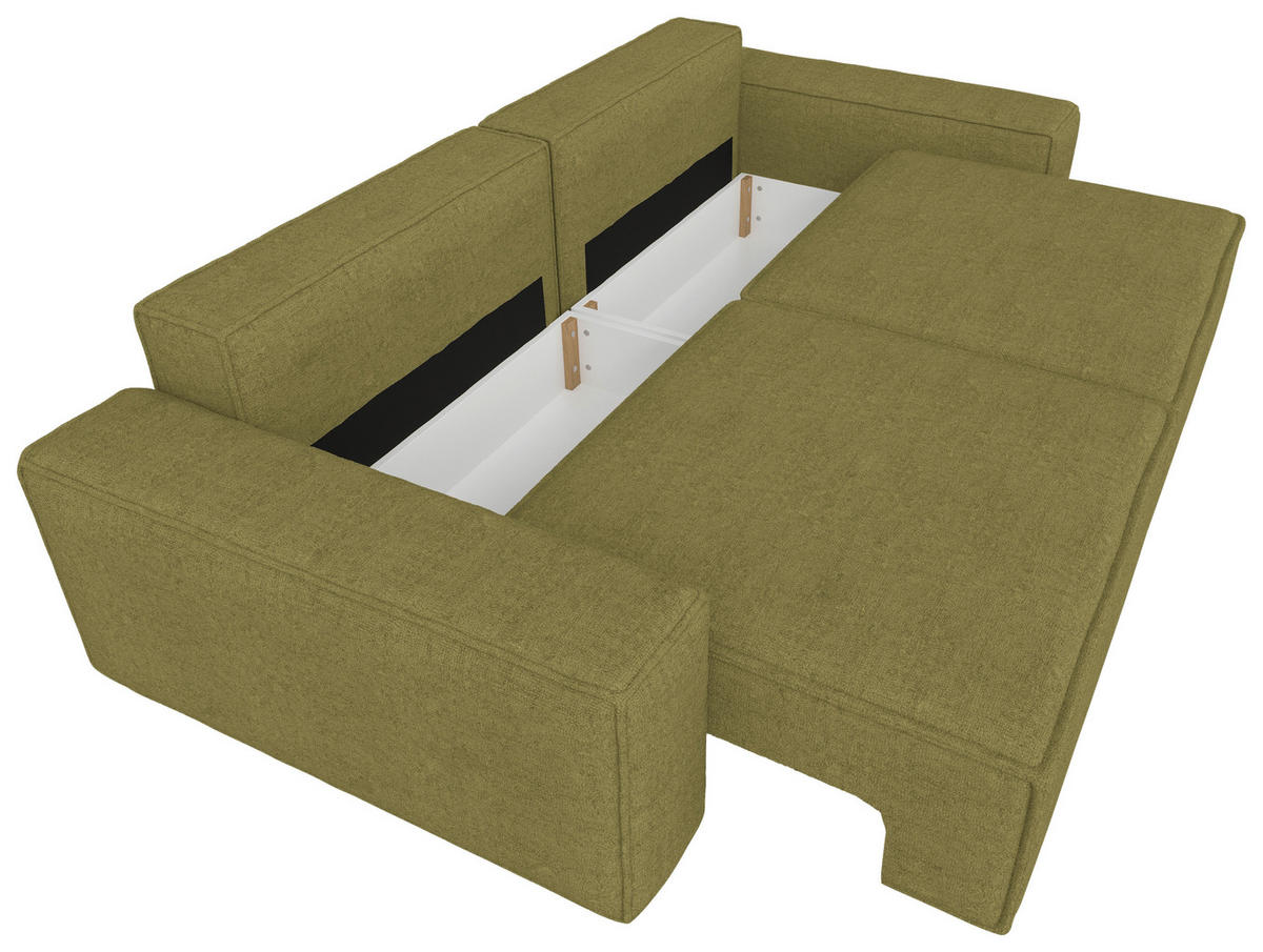 SCHLAFSOFA  mit Liegefunktion, Schlafen auf Sitzhöhe, Rücken echt Webstoff Dunkelgrün  - Dunkelgrün/Schwarz, KONVENTIONELL, Kunststoff/Textil (256/83/115cm) - Carryhome