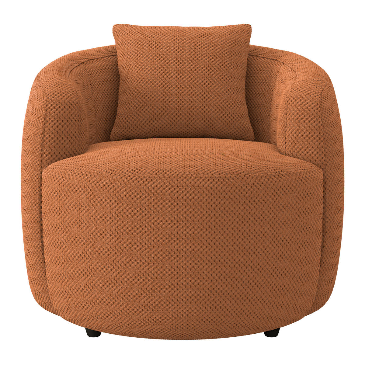 SESSEL in Velours, Struktur Terracotta  - Terracotta/Schwarz, MODERN, Kunststoff/Textil (81/74/81cm) - Livetastic