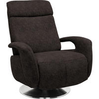 RELAXSESSEL in Textil Dunkelbraun  - Edelstahlfarben/Dunkelbraun, Konventionell, Textil/Metall (84/109/88cm) - Beldomo System