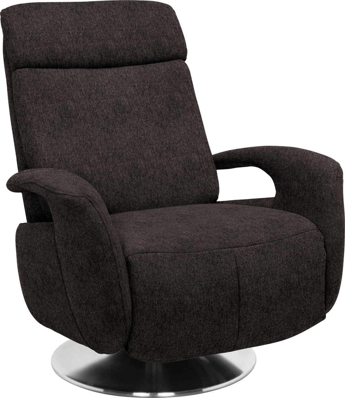 RELAXSESSEL in Textil Dunkelbraun  - Edelstahlfarben/Dunkelbraun, Konventionell, Textil/Metall (84/109/88cm) - Beldomo System