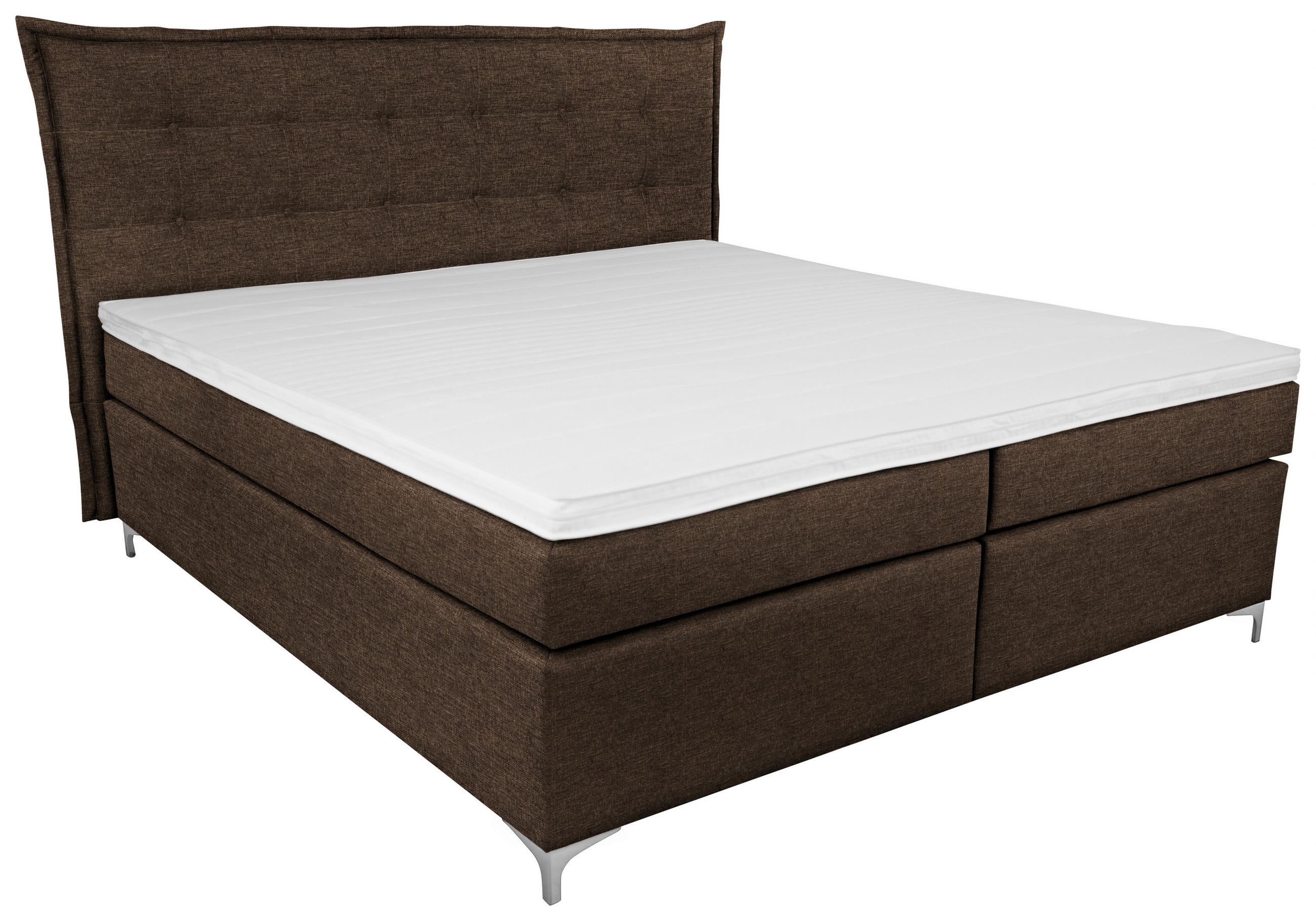 Boxspringbett Mit Topper 180x200cm Fabio, Braun