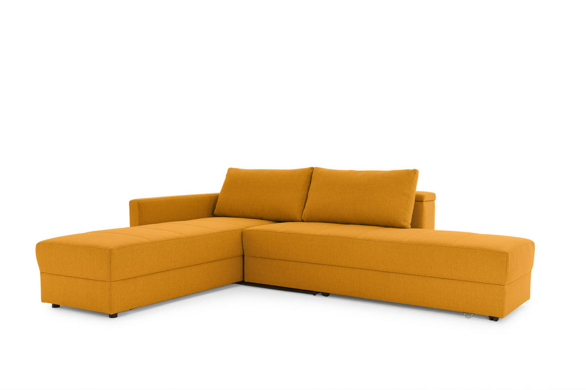 ECKSOFA LOOKS III Gelb Webstoff  - Gelb/Schwarz, Design, Kunststoff/Textil (287/229cm) - LOOKS by W.Joop