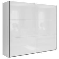 OMARA Z DRSNIMI VRATI, bela, visoki sijaj  - bela/visoki sijaj, Moderno, kovina/leseni material (220/195,5/60cm) - MID.YOU
