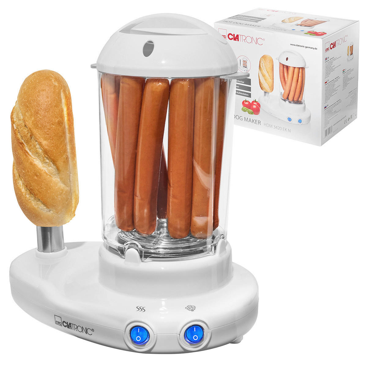 HOTDOG-MASCHINE  - Weiß, LIFESTYLE, Kunststoff (24/27/16cm) - Clatronic