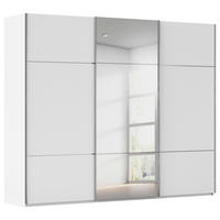 SCHWEBETÜRENSCHRANK Weiss  - Chromfarben/Weiss, Konventionell, Glas/Holzwerkstoff (242/223/68cm) - Novel