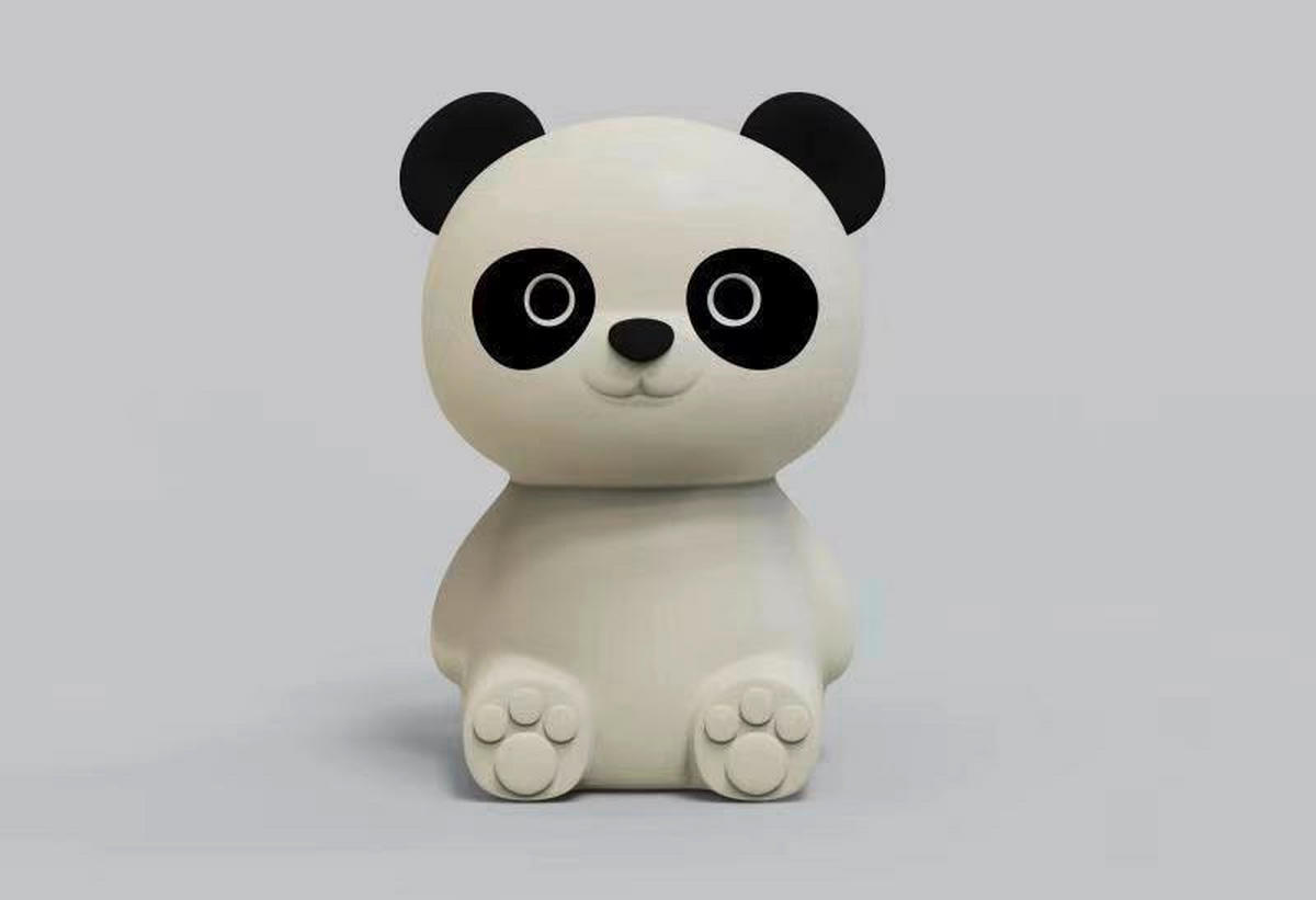 KINDER-NACHTLICHT Paddy Panda 9/12/9 cm   - Weiß, KONVENTIONELL, Kunststoff (9/12/9cm) - P & B