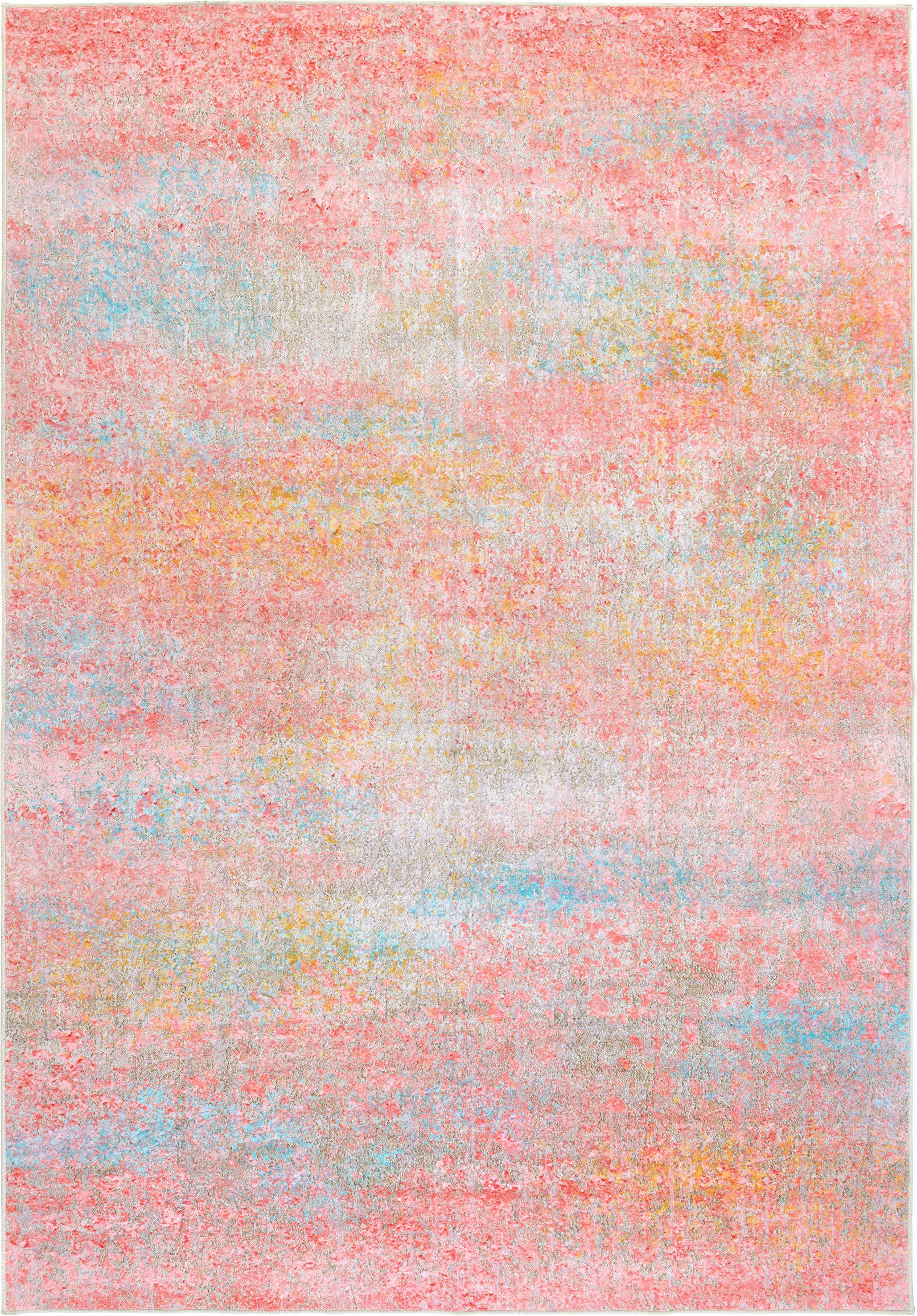 VINTAGE-TEPPICH  Wohnzimmer 200/290 cm Ondea Fiorith Rosa, Türkis, Dunkelgelb rechteckig  - Türkis/Dunkelgelb, Design, Kunststoff/Textil (200/290cm) - Lindorug
