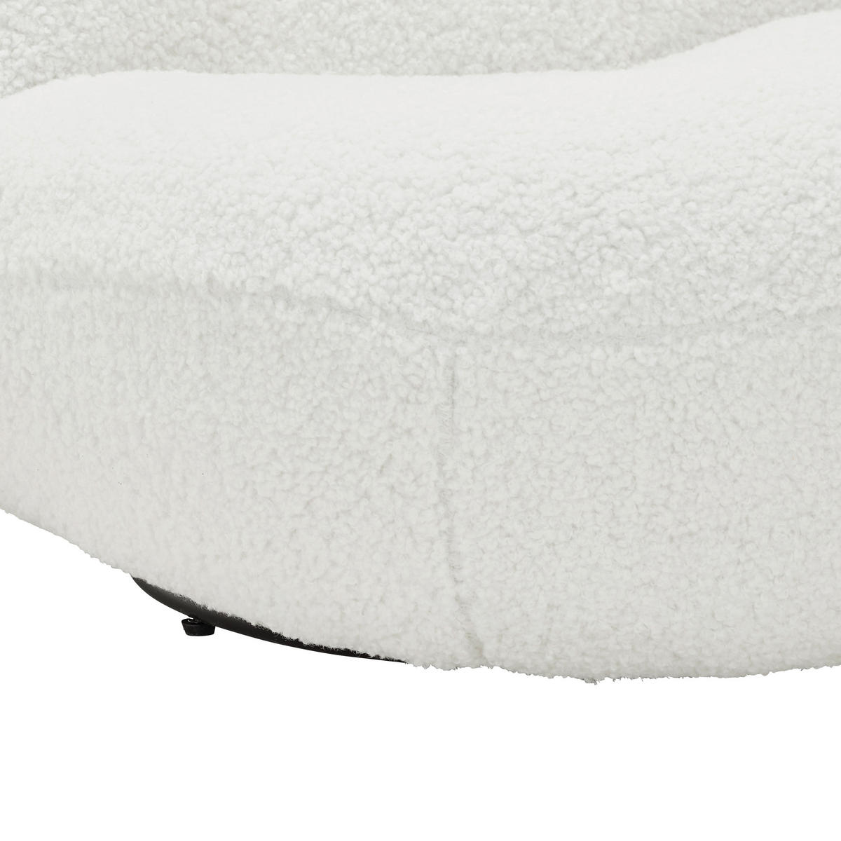 SESSEL Bouclé Weiß    - Schwarz/Weiß, MODERN, Textil/Metall (74/67/93cm) - MID.YOU
