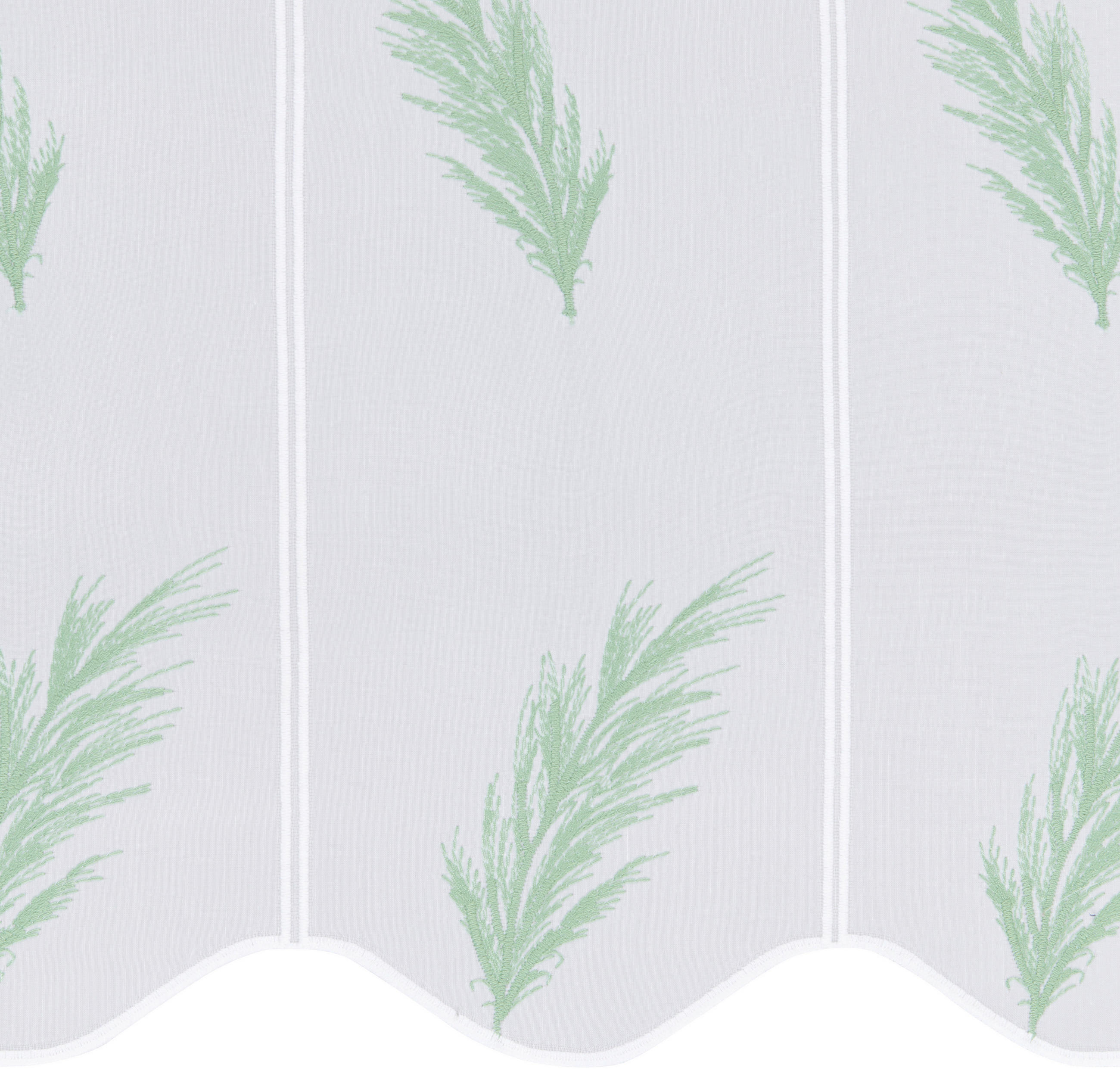 KURZGARDINE   - Weiß/Grün, Design, Textil (60cm) - Esposa
