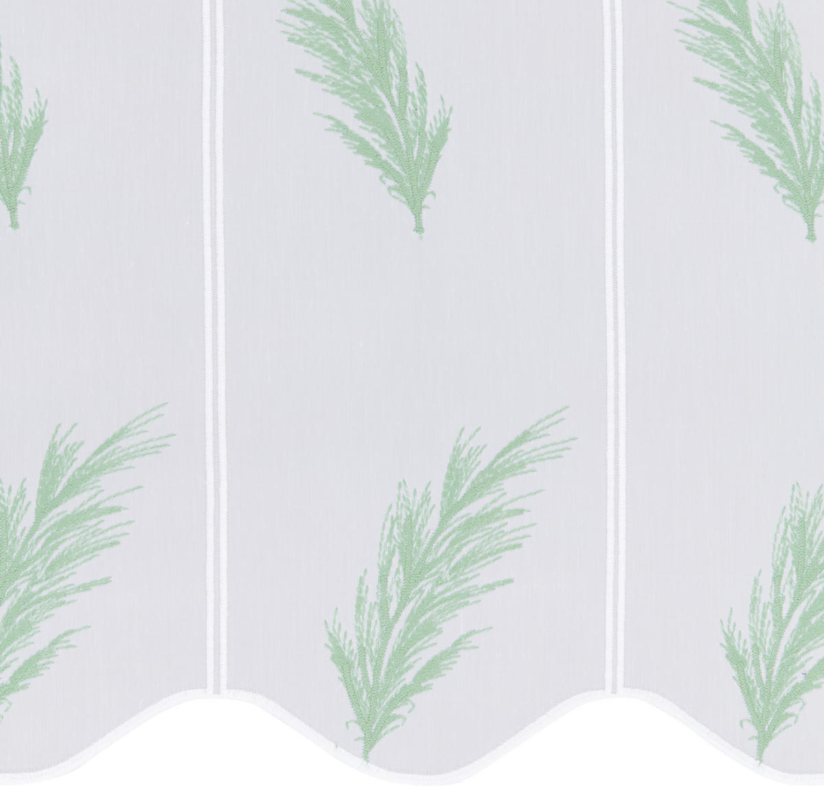 KURZGARDINE   - Weiß/Grün, Design, Textil (60cm) - Esposa