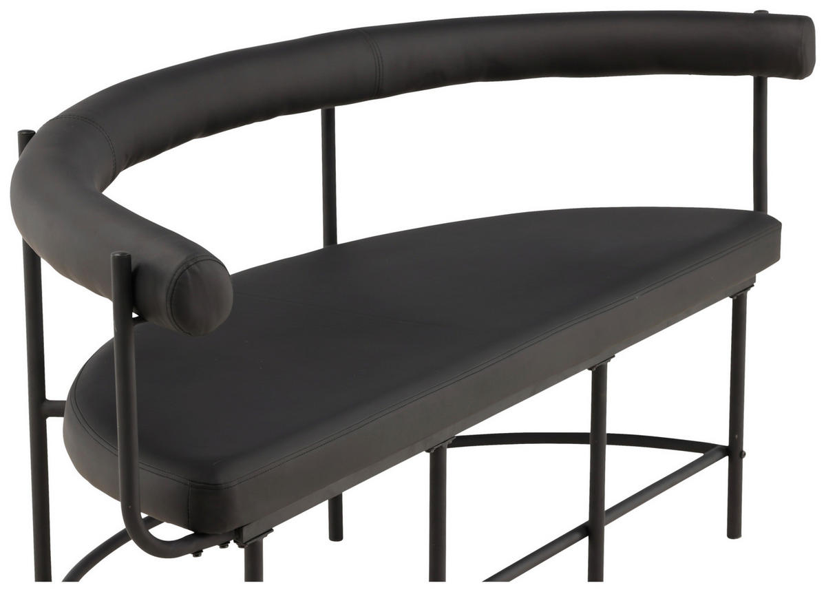 SITZBANK  in 165/75/51 cm  - Schwarz, Design, Textil/Metall (165/75/51cm) - Livetastic