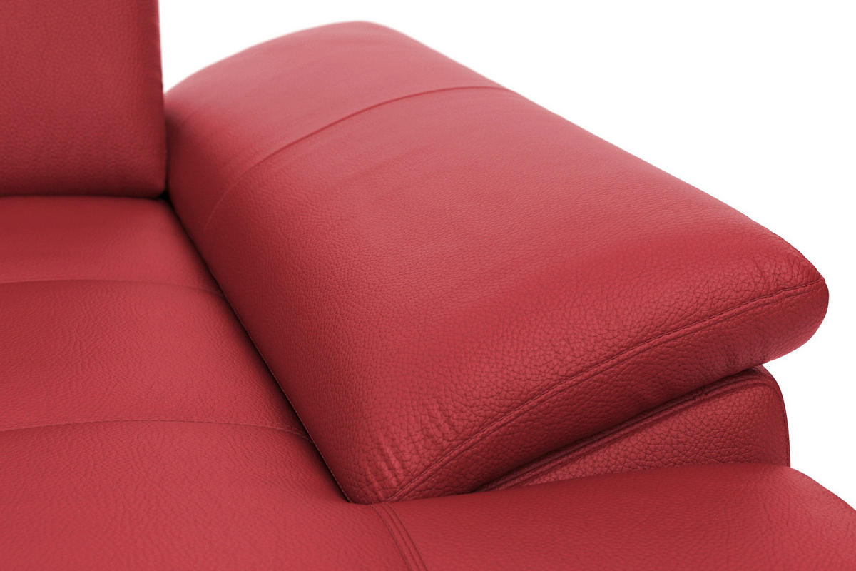 SEDACÍ SOUPRAVA, kůže, červená - černá/červená, Basics, kov/textil (223/363/176cm) - Sit & More