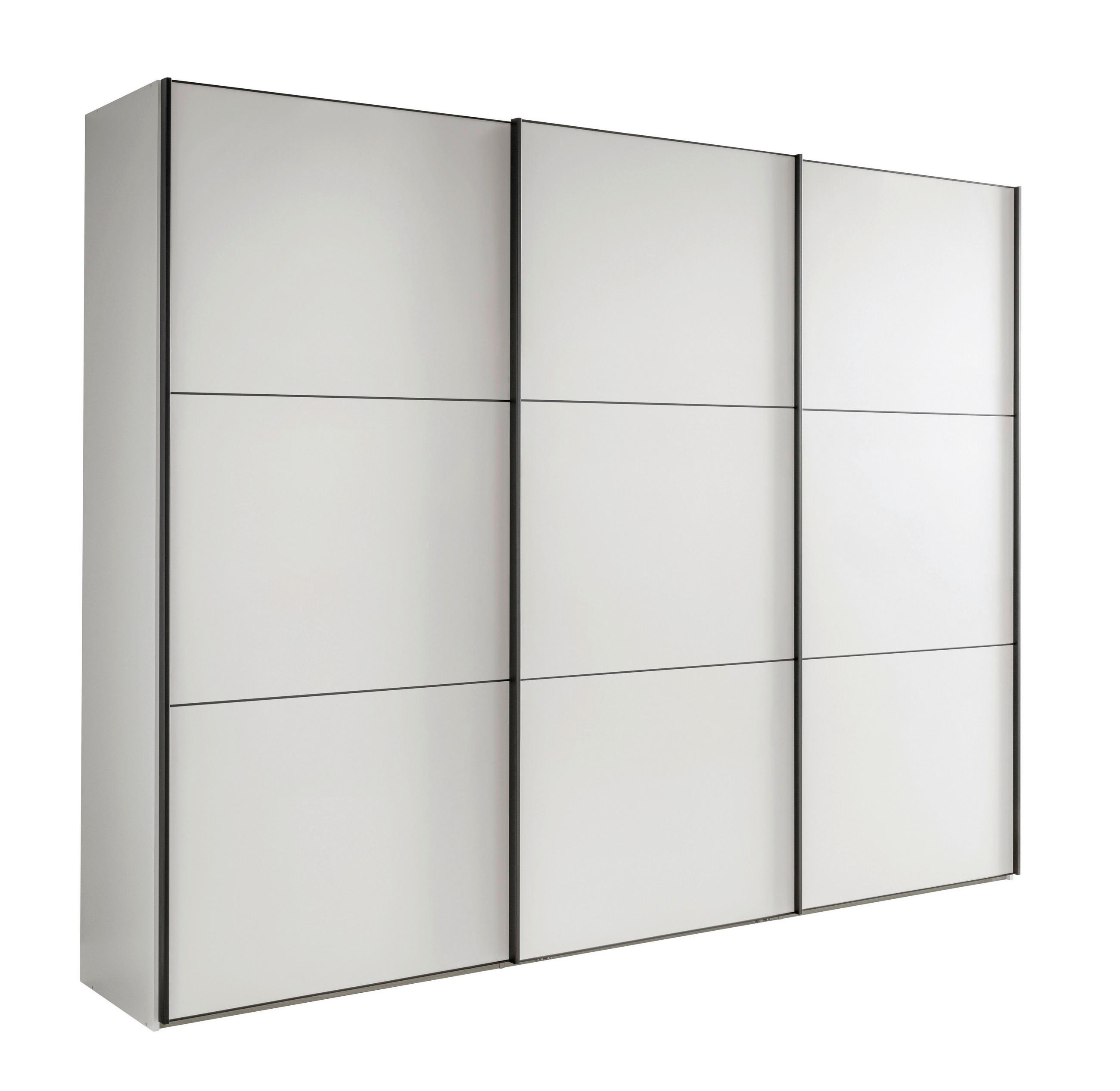 SCHWEBETÜRENSCHRANK 250/217/67 cm 3 Tür(en)-türig Weiß  - Schwarz/Weiß, MODERN, Holzwerkstoff/Metall (250/217/67cm) - Chameo
