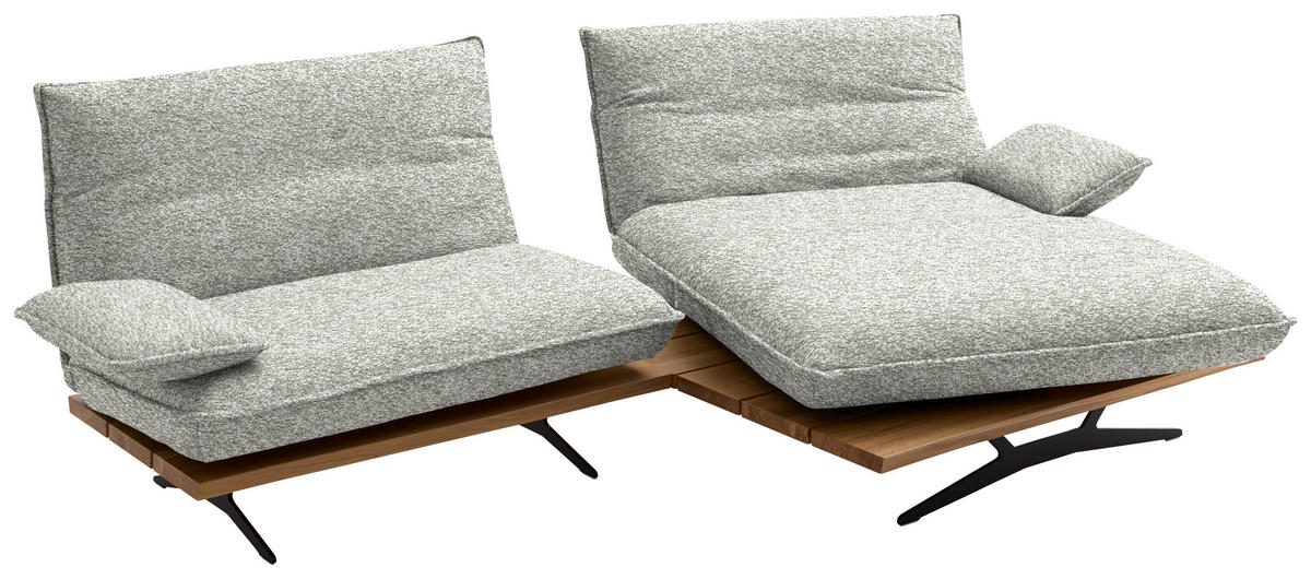 ECKSOFA Chenille, Flachgewebe Wildeiche, Ecru  - Wildeiche/Ecru, Design, Holz/Textil (284/161cm) - Koinor