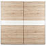 SCHWEBETÜRENSCHRANK in Eichefarben, Weiß - Eichefarben/Silberfarben, Design, Holzwerkstoff (215/210/63cm) - Carryhome SCHWEBETÜRENSCHRANK in Eichefarben, Weiß - Eichefarben/Silberfarben, Design, Holzwerkstoff (215/210/63cm) - Carryhome
