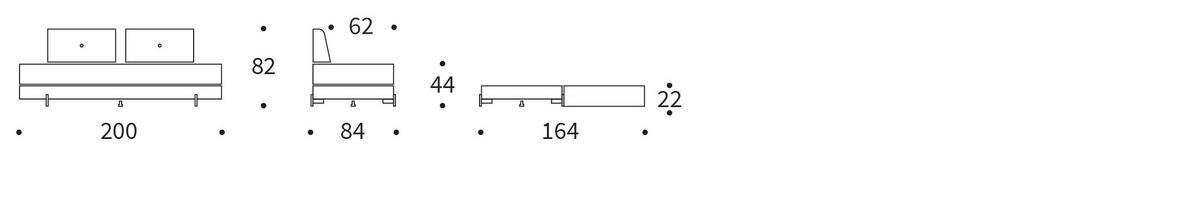 SCHLAFSOFA Flachgewebe Naturfarben  - Schwarz/Naturfarben, Design, Textil/Metall (200/82/84cm) - Innovation