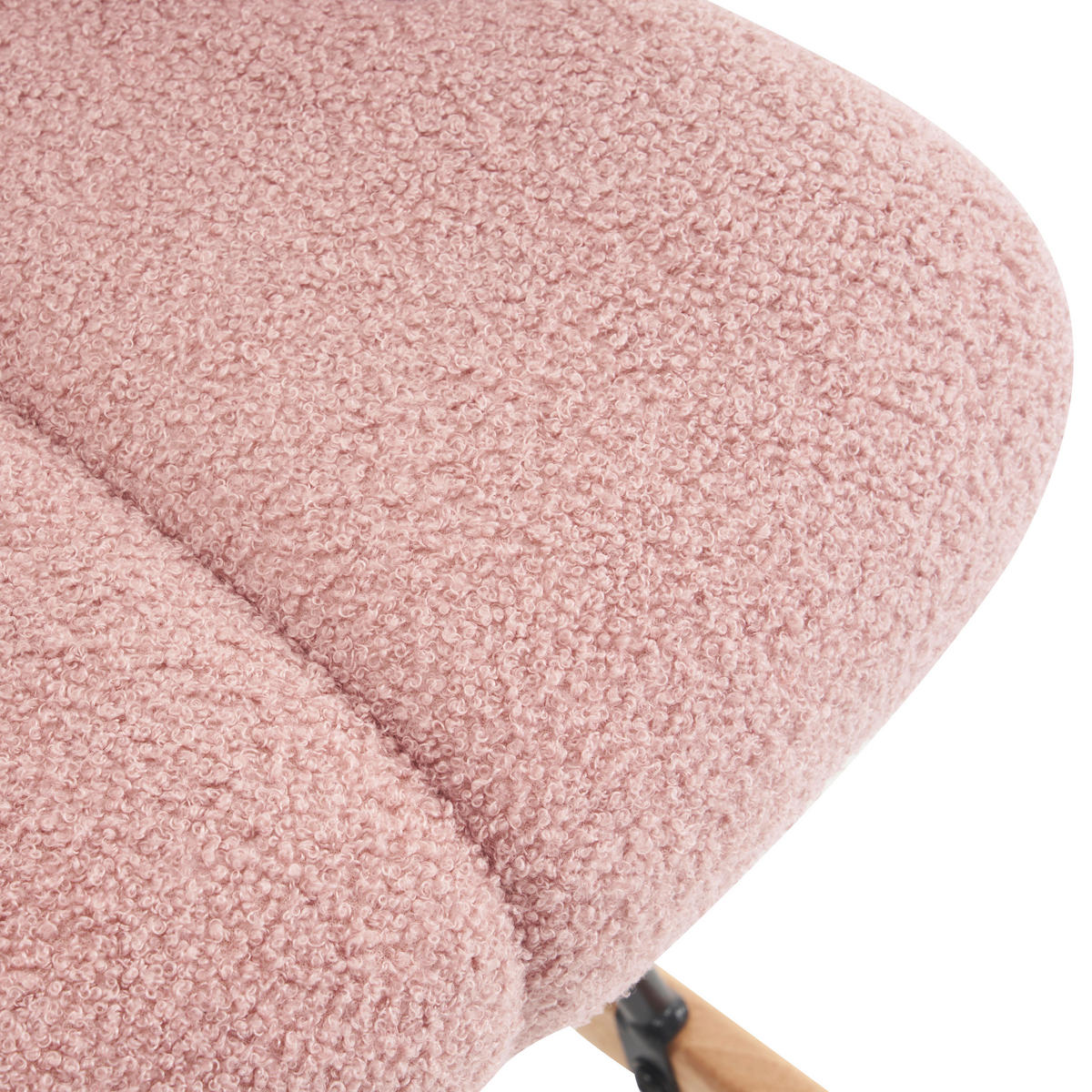 SCHAUKELSTUHL in Bouclé Rosa  - Ecru/Schwarz, MODERN, Holz/Textil (67/85cm) - P & B